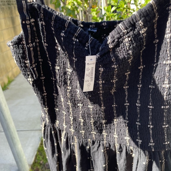 Madewell Lucie Tie-Strap Tiered Midi Dress in Jacquard Stripe - Picture 7 of 9